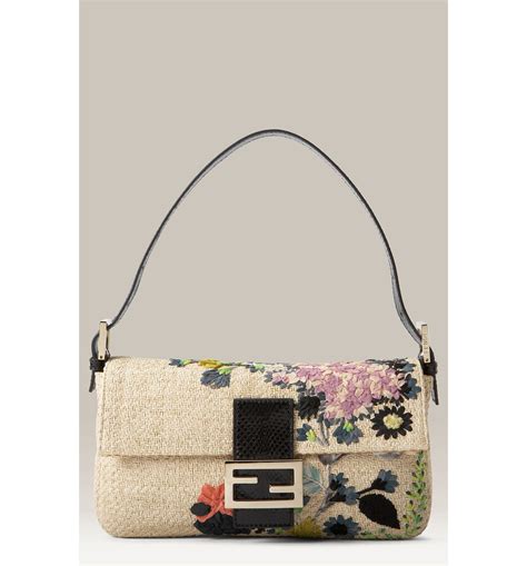 fendi jean baguette with florals|fendi baguette denim.